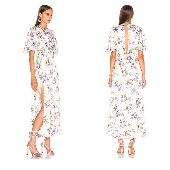 ✖️SOLD✖️LES REVERIES Petal Sleeve Slit Front Dress - Picture 9 of 14